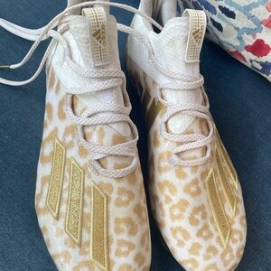 Adidas Gold and Cream Patterned (adiZero X Cleat 'Anniversary') size 10.5